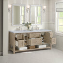 James Martin Breckenridge 72" Double Bathroom Vanity, Whitewashed Oak
