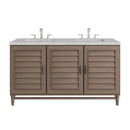 James Martin Portland 60" Double Bathroom Vanity, Whitewashed Walnut