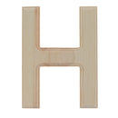 Unfinished Wooden Arial Font Letter H (6.25 Inches)