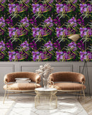 Fashionable Purple Floral Wallpaper Tasteful