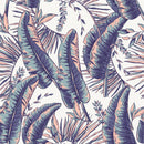 Fashionable White Wallpaper with Palm Leaves Vogue