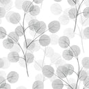 Voguish Grey Leaves Wallpaper Fashionable