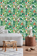 Modish Cactus with Red Flowers Wallpaper Vogue