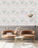 Fashionable Floral Outlines Wallpaper Tasteful