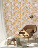 Stylish Large Beige Flowers Wallpaper Fashionable
