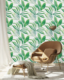 Leaves on White Background Wallpaper