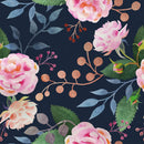 Modish Dark Wallpaper with Pink Roses Tasteful