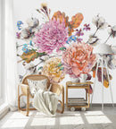 Flowers and Cotton Wallpaper