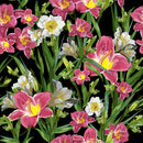 Modish Dark Wallpaper with Flowers