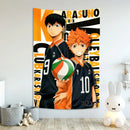 Haikyuu anime poster tapestry blue wall hanging bedroom decor