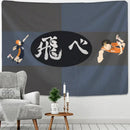 Haikyuu black white letters tapestry – bedroom wall hanging