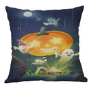 Halloween pumpkin ghost bat linen pillow cover living room decor