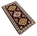 Hallway 2x4 Red and Beige Wool Hand Knotted traditional Persian Vintage Antique Southwestern Kazak | TRDCP29624