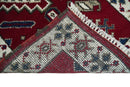 Hallway 2x4 Red and Ivory Wool Hand Knotted traditional Persian Vintage Antique Southwestern Kazak | TRDCP29324