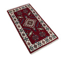 Hallway 2x4 Red and Ivory Wool Hand Knotted traditional Persian Vintage Antique Southwestern Kazak | TRDCP29324