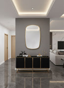 Oblong Brass Mirror - Modern Aesthetic Mirror