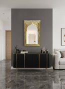 Moroccan Handmade Carved Arch Brass Mirror