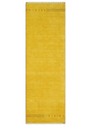 Runner Solid Gold Wool Hand Woven Modern Southwestern Tribal Lori Gabbeh Rug