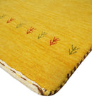 Runner Solid Gold Wool Hand Woven Modern Southwestern Tribal Lori Gabbeh Rug