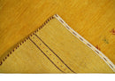 Runner Solid Gold Wool Hand Woven Modern Southwestern Tribal Lori Gabbeh Rug