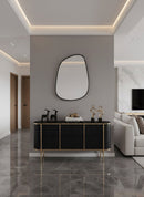 Black Asymmetrical Brass Mirror