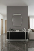 Silver Brass Hexagonal Frame Mirror
