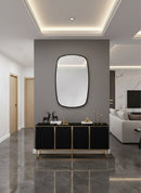 Black Framed Mirror - Rectangular Brass Wall Mirror