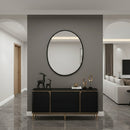 Black Framed Oval Mirror