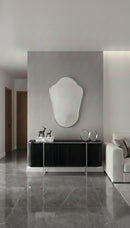 Italian Silver Frame Mirror - Shield Form Brass Wall Mirror