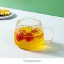 Hammer pattern glass mug with colorful handle – kitchen glassware