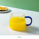 Hammer pattern glass mug with colorful handle – kitchen glassware