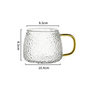 Hammer pattern glass mug with colorful handle – kitchen glassware