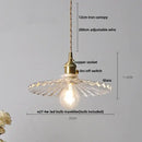 Hammered amber glass led pendant light kitchen copper hanging lamp