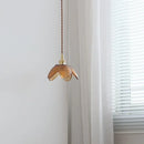 Hammered amber glass led pendant light kitchen copper hanging lamp