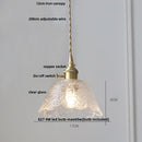 Hammered amber glass led pendant light kitchen copper hanging lamp