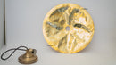 Hammered Brass Flat Disc Pendant Light, Brass Plate Lampshade, Flat Circle Shade