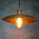 Hammered Bronze Finish Bowl Plate Pendant Light, Solid Brass Ceiling Light