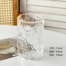 Hammered clear glass cafe coffee cup kitchen tumbler