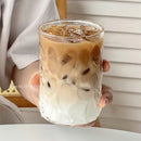 Hammered clear glass cafe coffee cup kitchen tumbler
