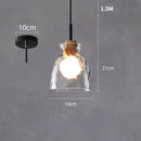 Hammered clear glass pendant light kitchen cork accents