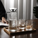 Hammered gray & amber glass water pitcher for dining room kitchen