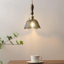 Hammered gray glass led pendant lamps for living room lighting