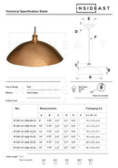 Hammered Solid Copper Dome Pendant Light, Ceiling Light