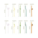 Hand blown colorful twisted glass straws kitchen drinkware set
