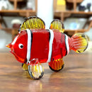 Hand blown crystal glass tropical fish figurine living room decor