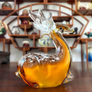 Hand blown glass sika deer figurine amber living room decor