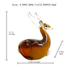Hand blown glass sika deer figurine amber living room decor