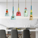 Hand blown textured colorful glass pendant lights kitchen accent