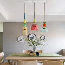 Hand blown textured colorful glass pendant lights kitchen accent