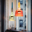 Hand blown textured colorful glass pendant lights kitchen accent